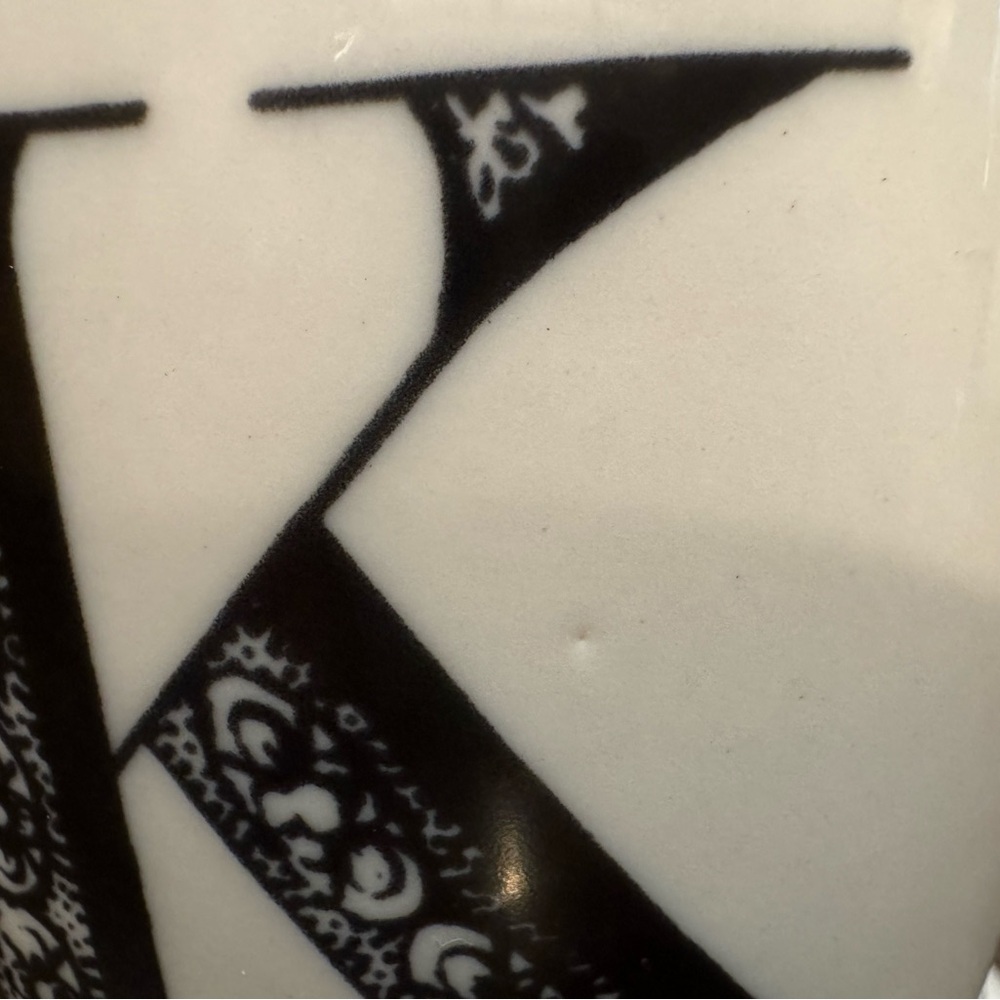 Anthropologie Black and White K Coffee Mug - Picture 2 of 9